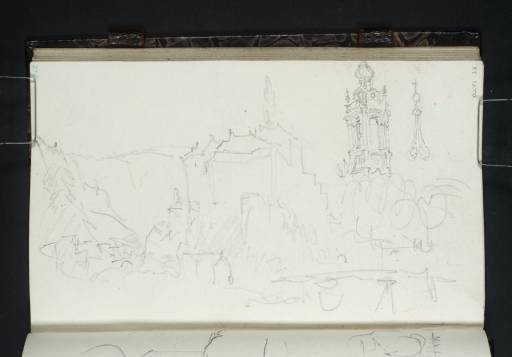 Joseph Mallord William Turner, ‘Schloss Weesenstein; Dresden: The Tower and Spire of the Hofkirche (in Two Instalments)’ 1835