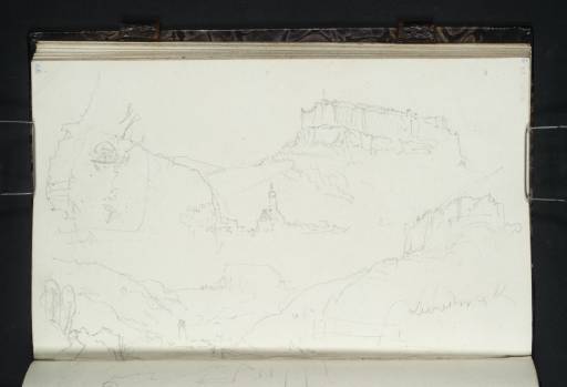 Joseph Mallord William Turner, ‘Lilienstein; Königstein Town and Fortress, from the Schandau Road; Königstein Town and Fortress and Lilienstein, from the Schandau Road’ 1835