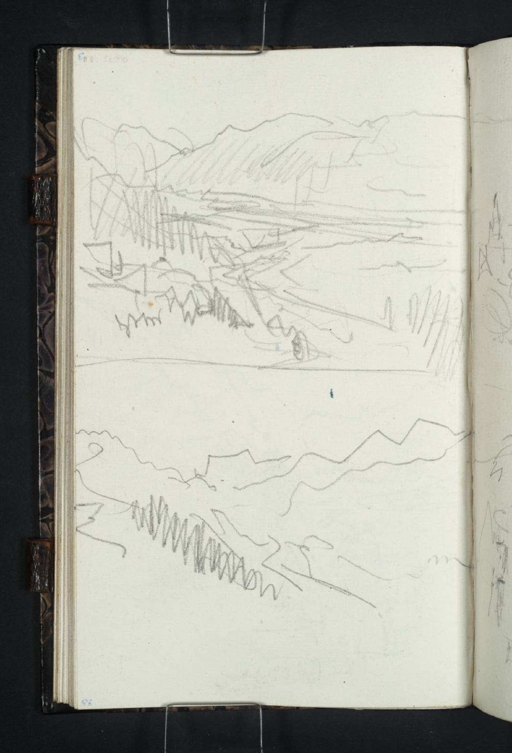 Carriage Sketch with Lilienstein; Carriage Sketch of Schandau and Lilienstein
