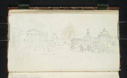 Joseph Mallord William Turner, ‘Berlin: View across the Opernplatz from the University to the Opera House, New and French Churches and the Royal Library’ 1835