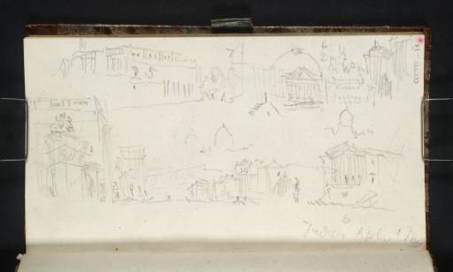 Joseph Mallord William Turner, ‘Berlin: Looking Eastwards along Unter den Linden with Entrance Gate to the University, Zeughaus, Statue of Blücher and Opera; Side of Opera and Part of Dome of St Hedwigskirche; St Hedwigskirche, with Side Steps of Opera and Royal Library’ 1835