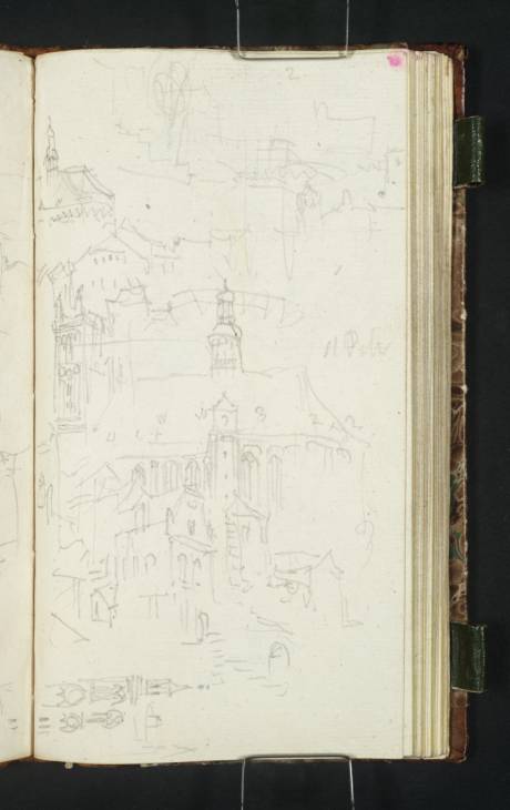 Joseph Mallord William Turner, ‘Stettin: Two Views of St James's Church and a Further Detail of its Tower; Sketch of Stettin’ 1835