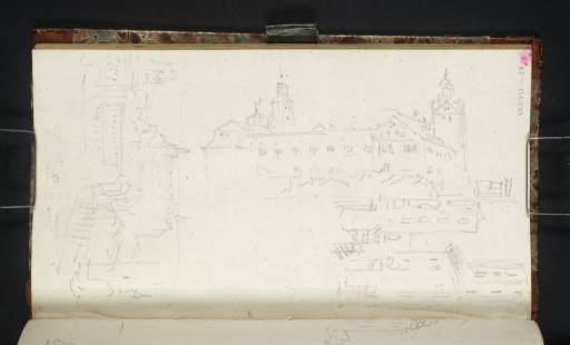 Joseph Mallord William Turner, ‘Stettin: View across the Oder to the Castle; Stettin: The Castle; Stettin: The Octagonal Tower and Gateway to the Castle’ 1835