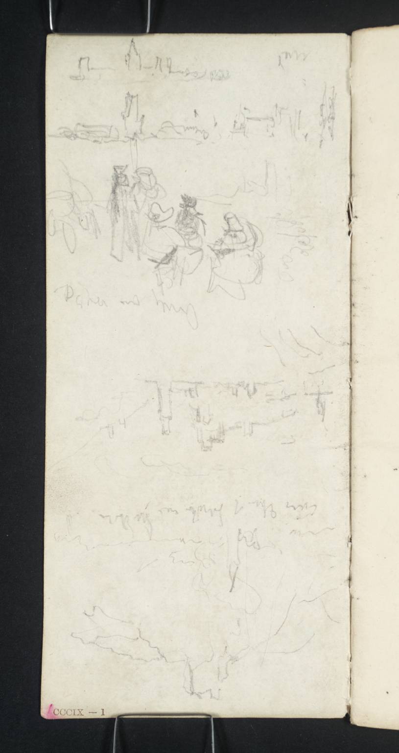 Figures, with Views of Castles on Rocks
