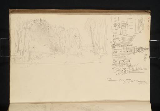 Joseph Mallord William Turner, ‘Schloss Rosenau, near Coburg, from the Itz Valley; Spitalgasse, Coburg, with the Weisser Schwan Hotel and the Spitaltor’ 1840