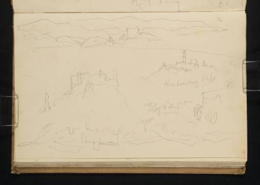 Joseph Mallord William Turner, ‘Hills and Castles, ?from a Carriage; the Altenburg, Bamberg’ 1840