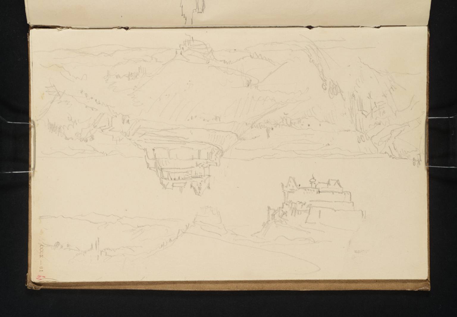 Three Sketches of Veste Coburg from the East, One with Detail