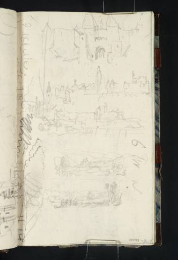 Joseph Mallord William Turner, ‘A Fortified Gateway; A Walled Town; Composition Studies of River Scenery’ 1833