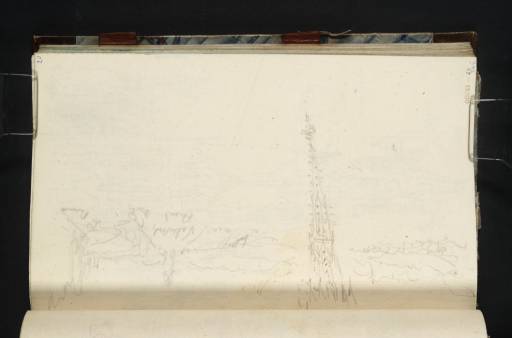 Joseph Mallord William Turner, ‘Distant view of ?Vöcklabruck; Vienna: The Cathedral Spire’ 1833
