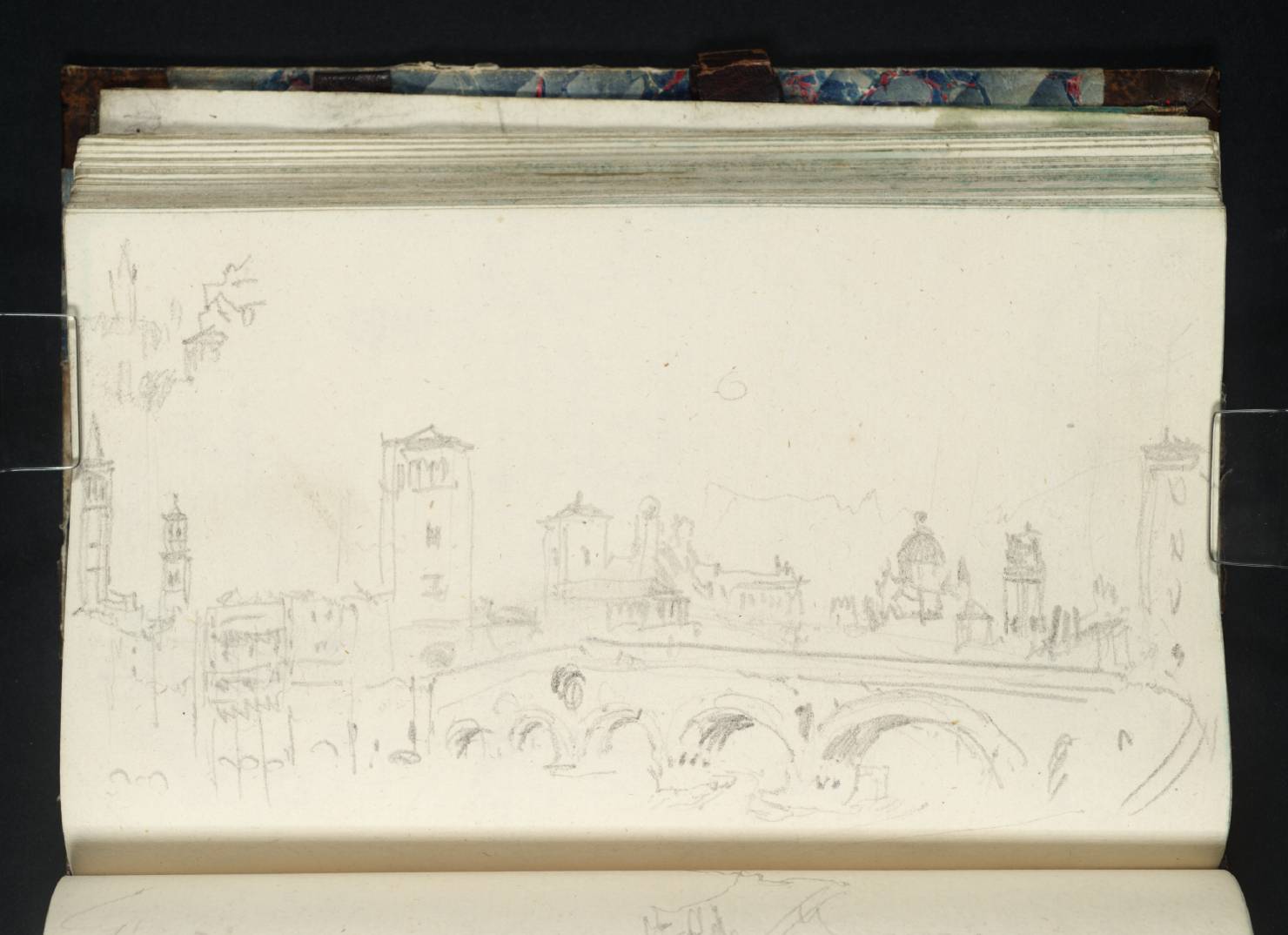 Verona: Ponte Pietra and its Gate Tower, Looking up the Adige