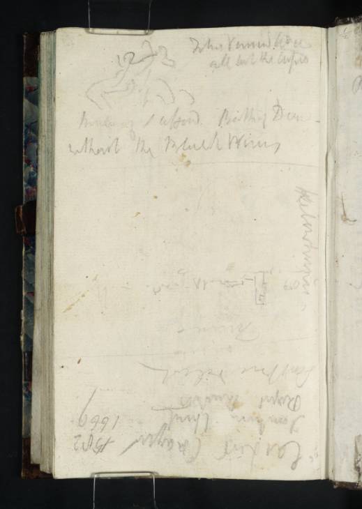 Joseph Mallord William Turner, ‘Buildings; Sketch and Inscriptions Relating to Works in the Imperial Picture Gallery, Vienna’ 1833