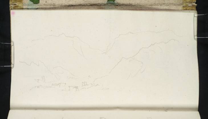Joseph Mallord William Turner, ‘A Broad Alpine Mountain Valley, with Distant Buildings’ 1833