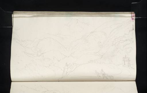 Joseph Mallord William Turner, ‘The Papstl Monument along the Old Roman Road below Schönberg im Stubaital, with the Serles Mountain in the Distance’ 1833