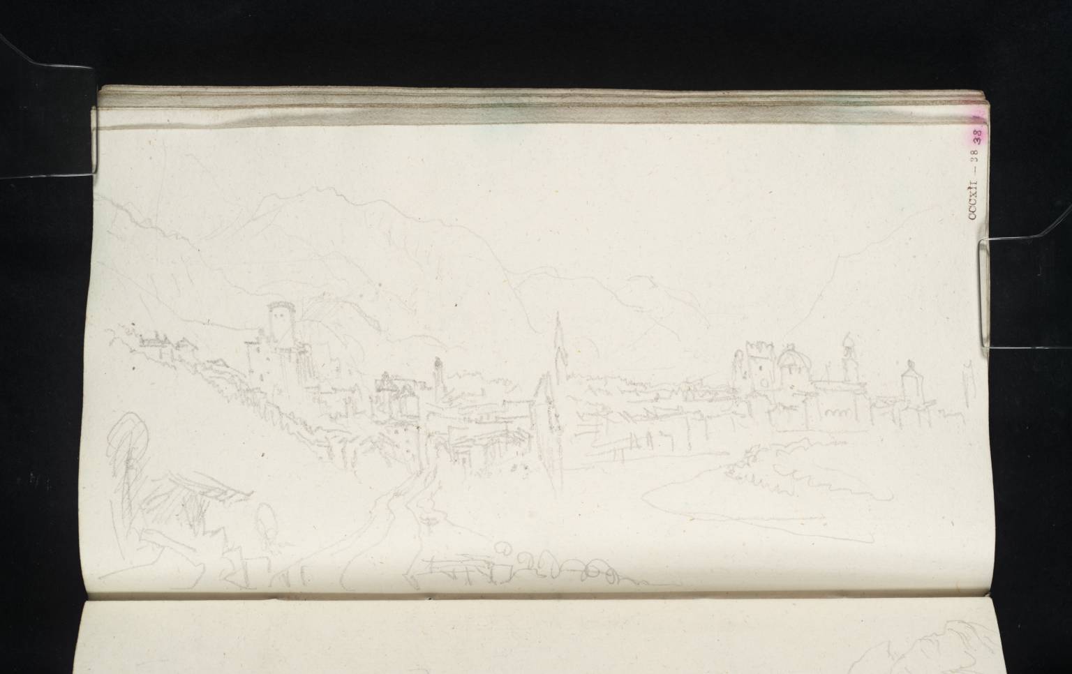 Town, beside River, in Valley (?Trient)