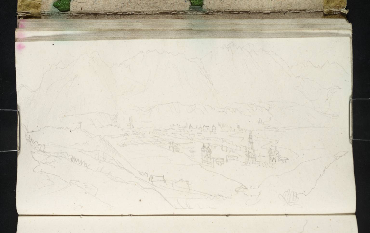 Town in Valley, Surrounded by Mountains