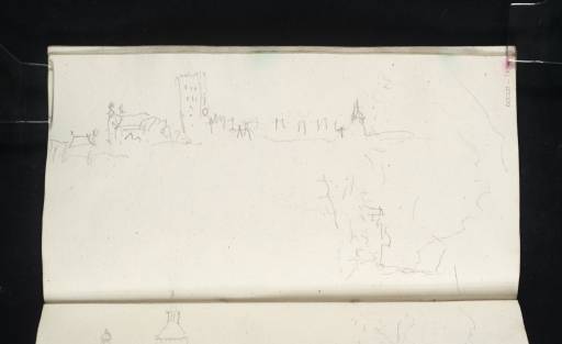 Joseph Mallord William Turner, ‘Buildings in an Alpine Mountain Valley; the Heilig-Kreuz-Kirche and the Bayertor, Landsberg am Lech’ 1833