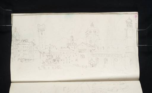 Joseph Mallord William Turner, ‘The Piazza del Duomo, Trento, with the Cathedral, Torre Civica and Fontana del Nettuno’ 1833