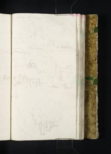 Joseph Mallord William Turner, ‘Views of Salorno (Salurn), with the Ruin of the Castello di Salorno (Castel Haderburg) on its Crag above the River Adige (Etsch); a Study of the Castle’ 1833