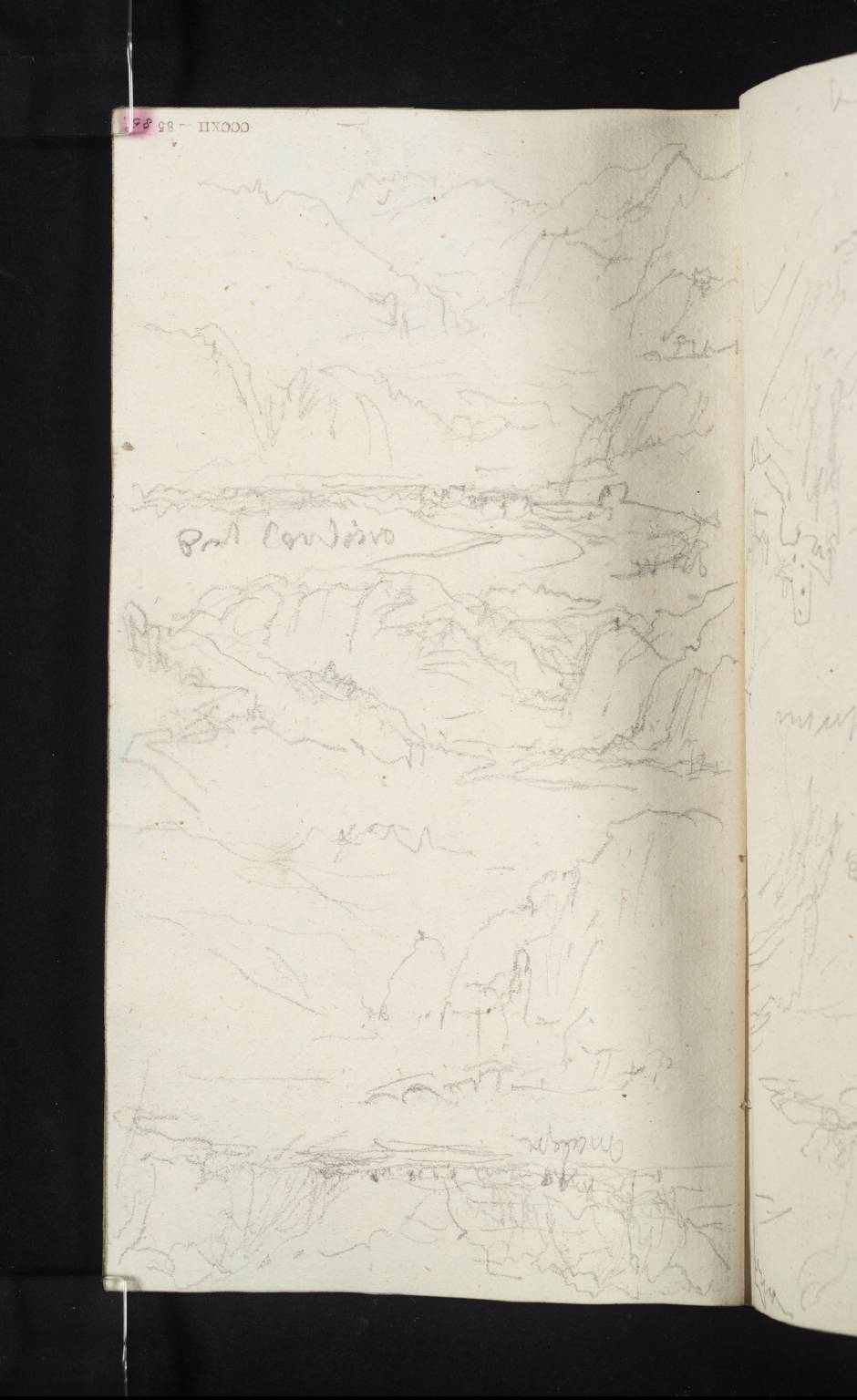 Mountains. Malgre. Pont Caldino [Turner] (?L. di Caldonazzo, near Levico)