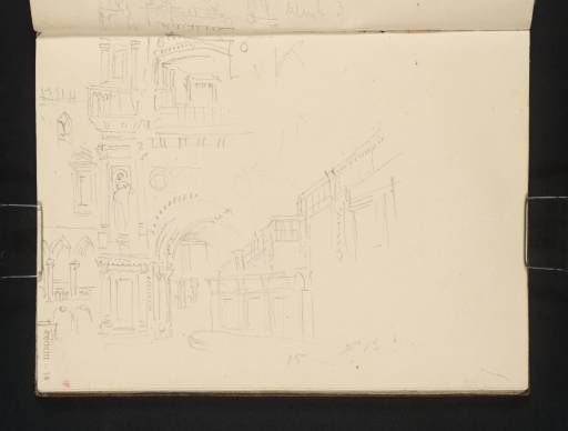 Joseph Mallord William Turner, ‘The Basilica of San Marco (St Mark's) above the Scala dei Giganti (Giants' Staircase) of the Palazzo Ducale (Doge's Palace), with the Piazza through the Porta della Carta’ 1840