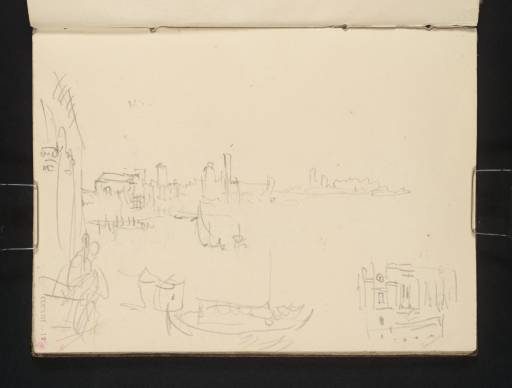 Joseph Mallord William Turner, ‘?The Riva degli Schiavoni, Venice, with the Pietà, from the Molo beside the Palazzo Ducale (Doge's Palace); Boats; the Unfinished Façade of the Pietà’ 1840