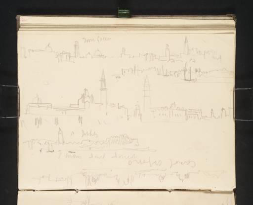 Joseph Mallord William Turner, ‘Panoramic Views of Venice from the Canal Orfano off San Giorgio Maggiore, with the Campanili of San Marco (St Mark's) and Others above the Riva degli Schiavoni and Quays towards the Giardini Pubblici’ 1840