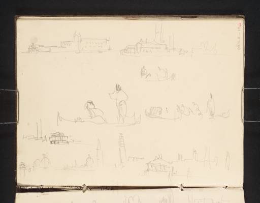 Joseph Mallord William Turner, ‘Distant Views of Venice from the Canal Orfano off San Giorgio Maggiore, with the Campanile of San Marco (St Mark's) and the Island Church of San Servolo; ?Fishermen in Small Boats’ 1840