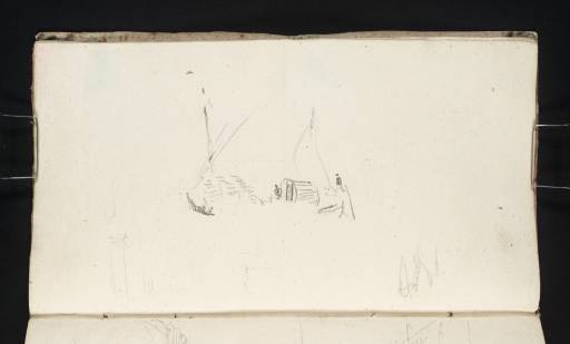 Joseph Mallord William Turner, ‘Study of a Venetian 'Rascona' Cargo Boat; the Basilica and Campanile of San Marco (St Mark's), Venice, from the Porta della Carta of the Palazzo Ducale (Doge's Palace)’ 1833
