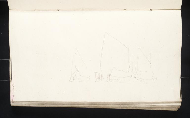 Joseph Mallord William Turner, ‘Study of Three Venetian 'Bragozzi' or 'Topi' under Sail’ 1833