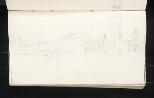 Joseph Mallord William Turner, ‘The Giardini Reali, Zecca, Libreria Sansoviniana and Piazzetta from the Bacino, Venice, with the Campanile of San Marco (St Mark's) and the Torre dell'Orologio Beyond’ 1833