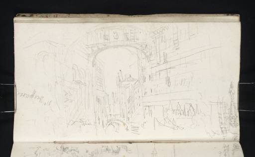 Joseph Mallord William Turner, ‘The Bridge of Sighs, Venice, on the Rio del Palazzo between the Palazzo Ducale (Doge's Palace) and New Prisons; Part of the South Front of the Palazzo Ducale (Doge's Palace)’ 1833