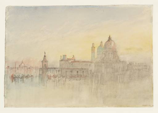 Joseph Mallord William Turner, ‘The Dogana and Santa Maria della Salute, Venice, across the Grand Canal from the Hotel Europa (Palazzo Giustinian) at Twilight’ 1840