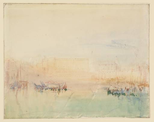 Joseph Mallord William Turner, ‘The Piazzetta, Palazzo Ducale (Doge's Palace) and New Prisons from the Bacino, Venice, with Moored Boats’ 1840