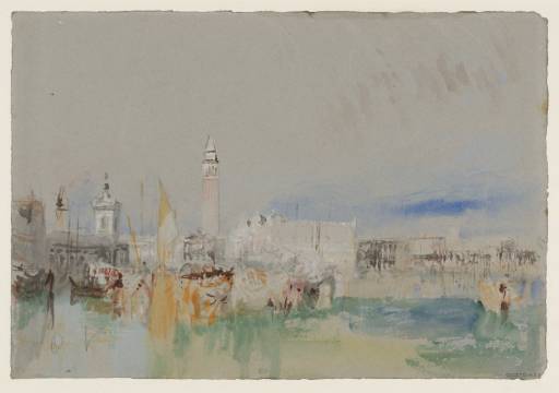 Joseph Mallord William Turner, ‘Boats on the Bacino, Venice, off the Dogana, with the Campanile of San Marco (St Mark's) and Palazzo Ducale (Doge's Palace) Beyond’ ?1840