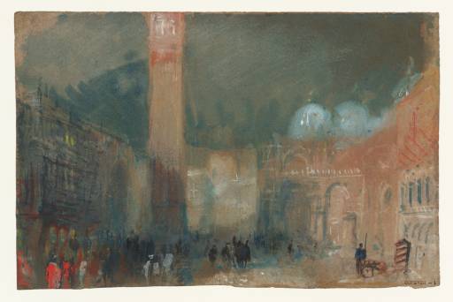 Joseph Mallord William Turner, ‘Figures in the Piazzetta, Venice, at Night, with the Basilica and Campanile of San Marco (St Mark's)’ 1840