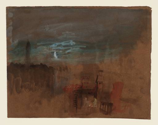 Joseph Mallord William Turner, ‘The Campanile of San Marco (St Mark's), Venice, from the Hotel Europa (Palazzo Giustinian) by Moonlight’ 1840