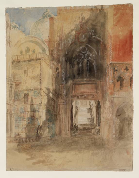 Joseph Mallord William Turner, ‘The Porta della Carta of the Palazzo Ducale (Doge's Palace), Venice, beside the Basilica of San Marco (St Mark's)’ 1840