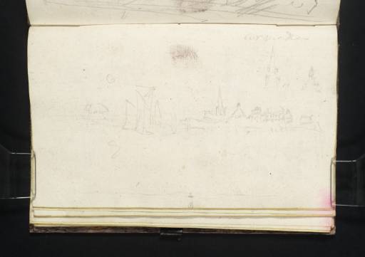 Joseph Mallord William Turner, ‘A ?Dutch Riverside Town with Spires and Gables; Architectural Details’ 1833