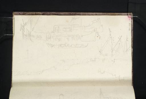 Joseph Mallord William Turner, ‘Studies of Barges and Sails; Ehrenbreitstein on the River Rhine’ 1833