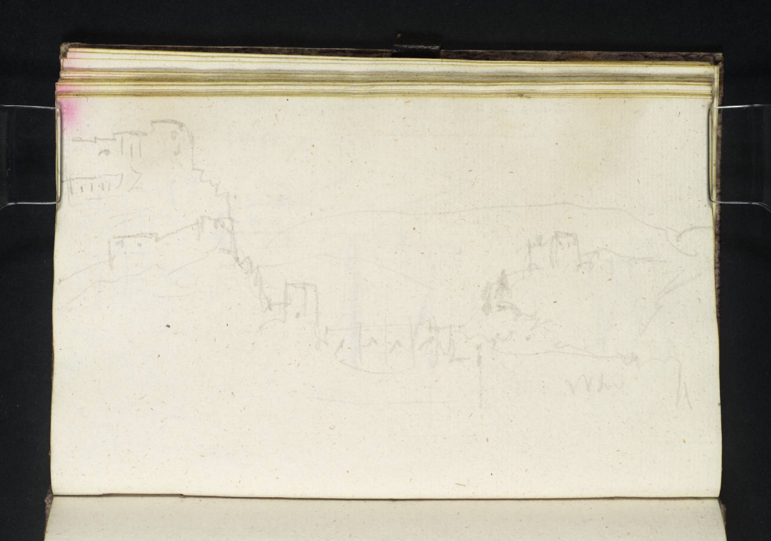 Bridge, with Buildings on High Banks. (?Ehrenbreitstein)