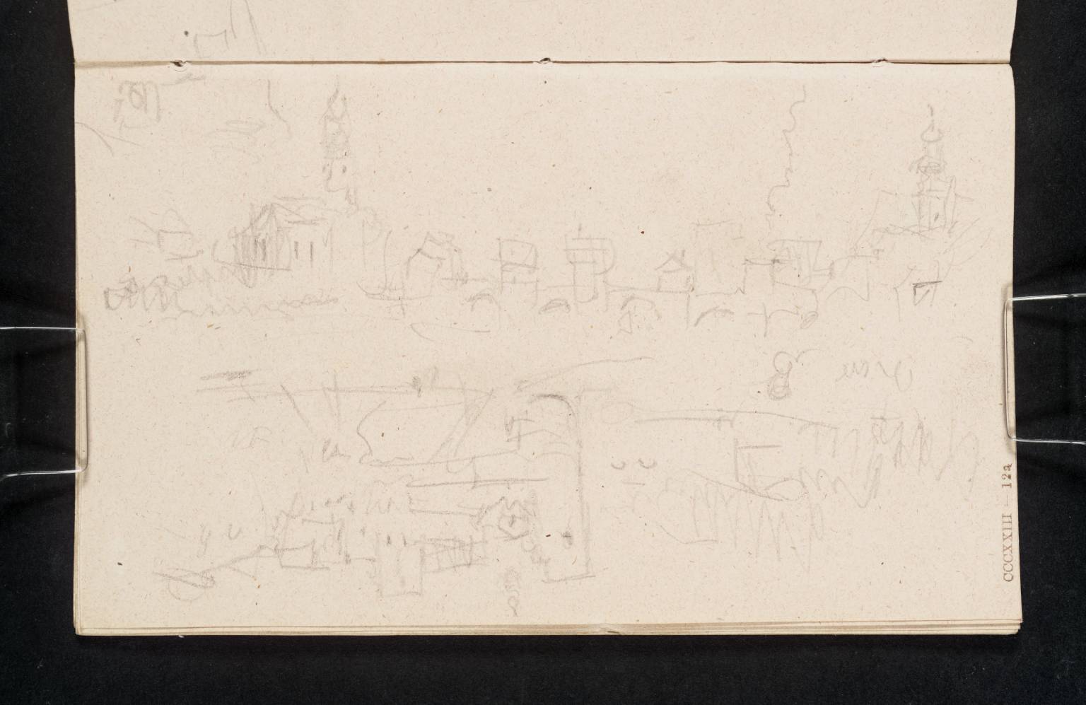Bridge with Towers on It; Buildings on Either Side of River, ?Nar or Nur [Turner]