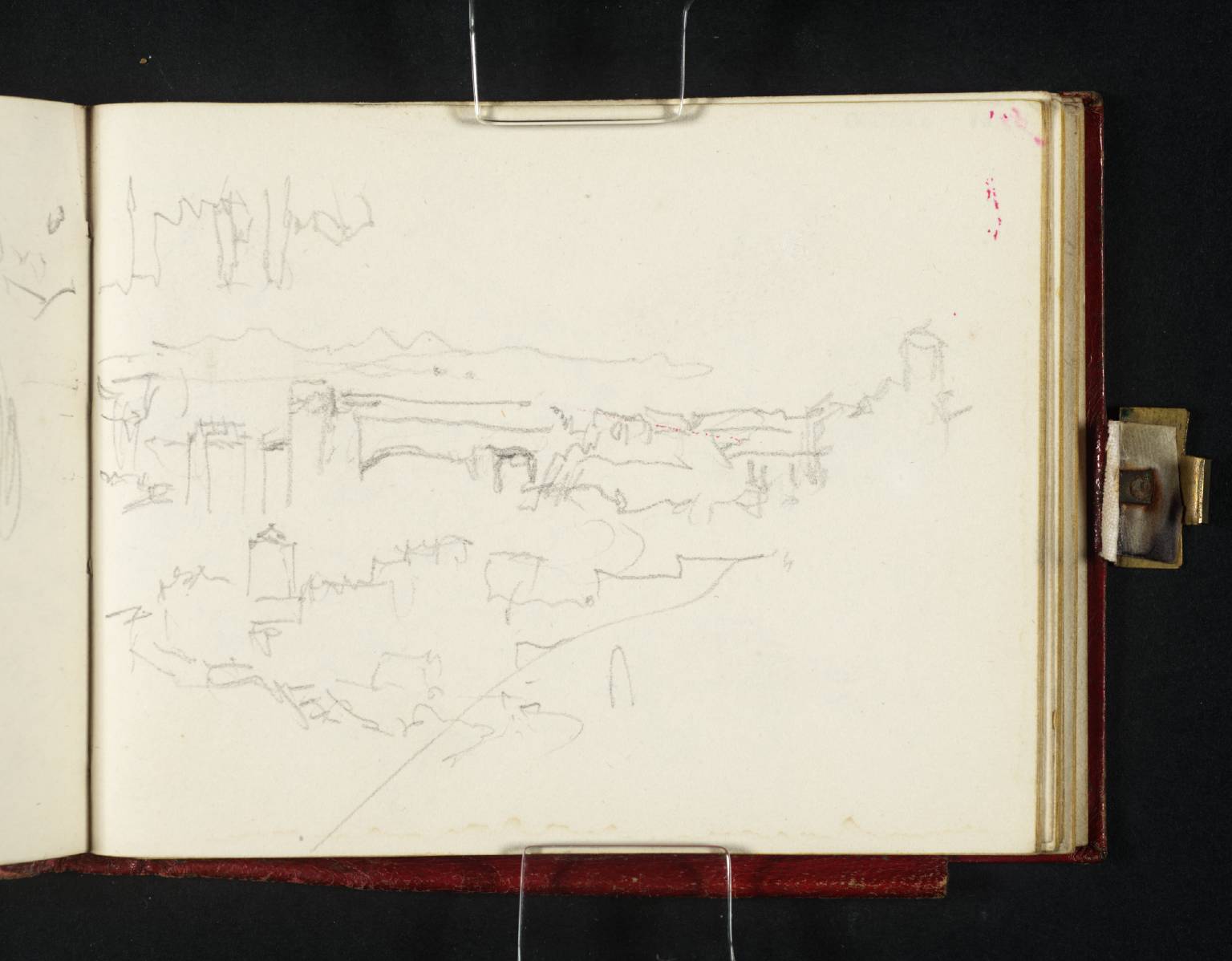 Covered Bridge, with Distant Mountains