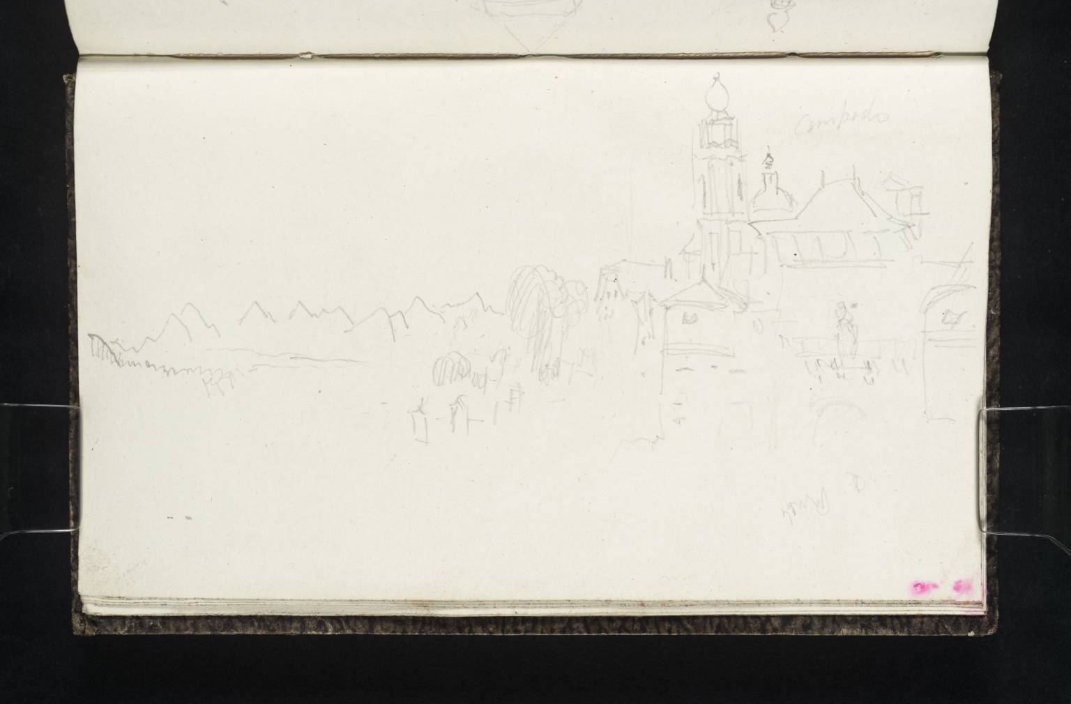 Buildings, with Distant Alps. ?Campodo [Turner]