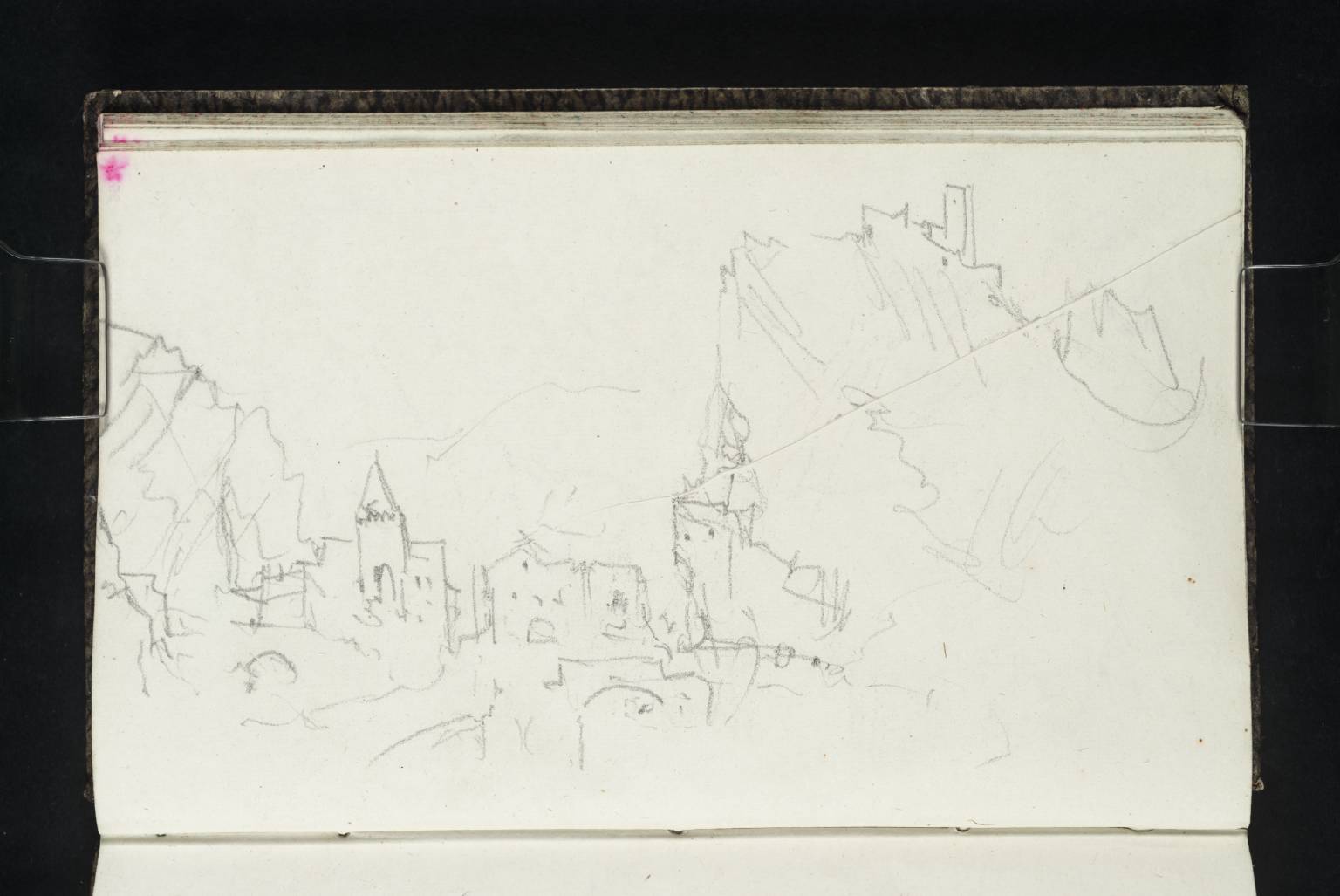 Castle among Mountains, with Town