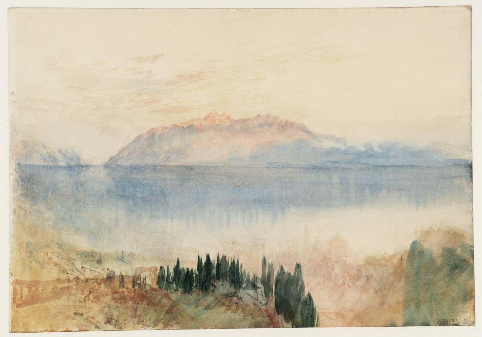 Lake Geneva, with the Dent d’Oche, from above Lausanne