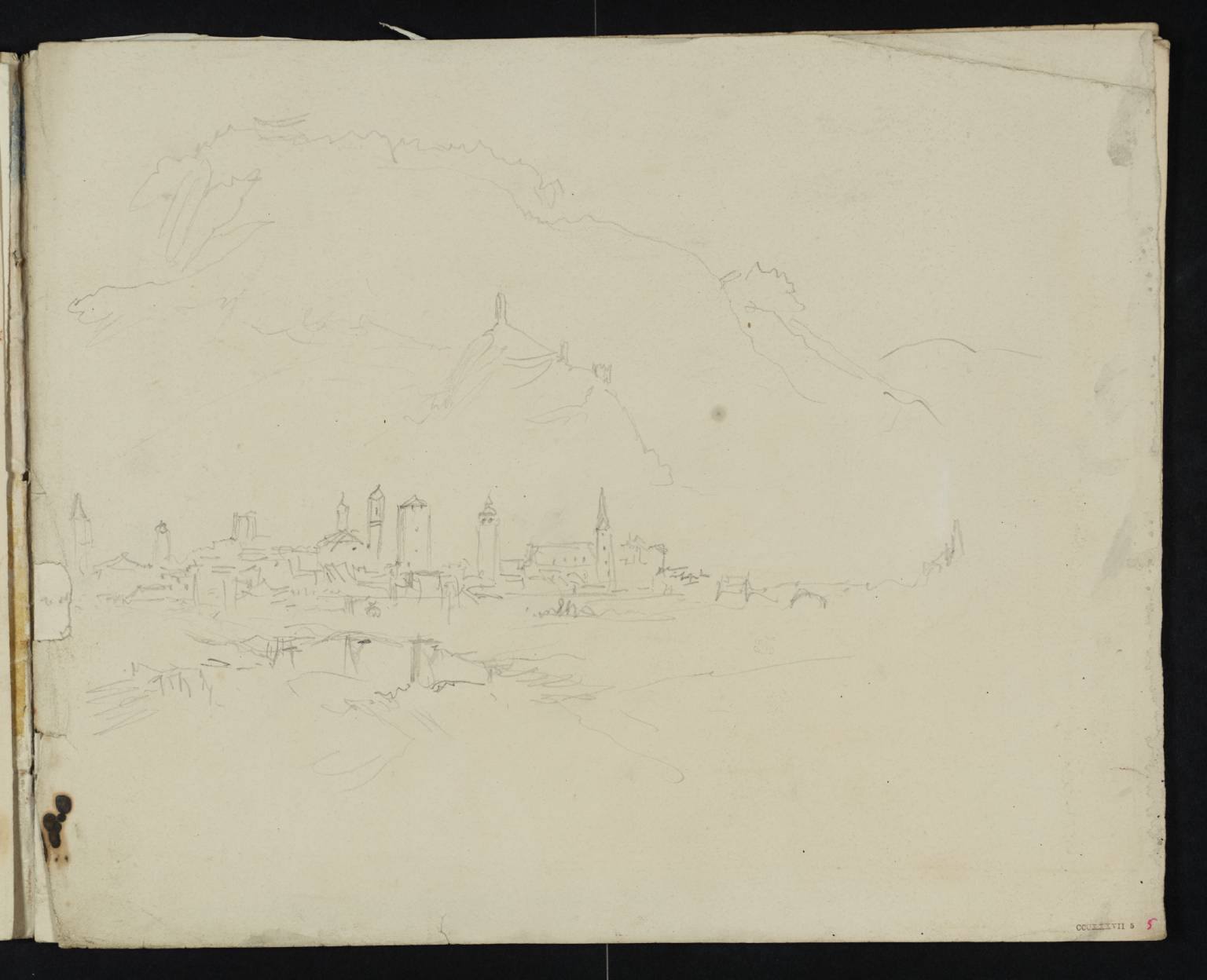 Town in Valley, with Castle on Rock Above