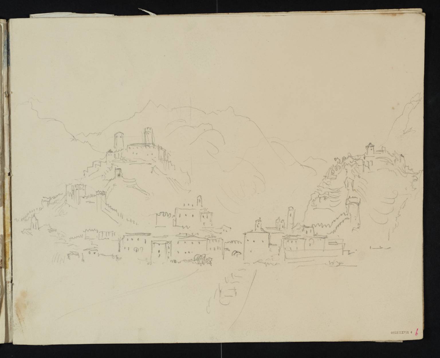 Town in Valley, with Castle on Rock Above