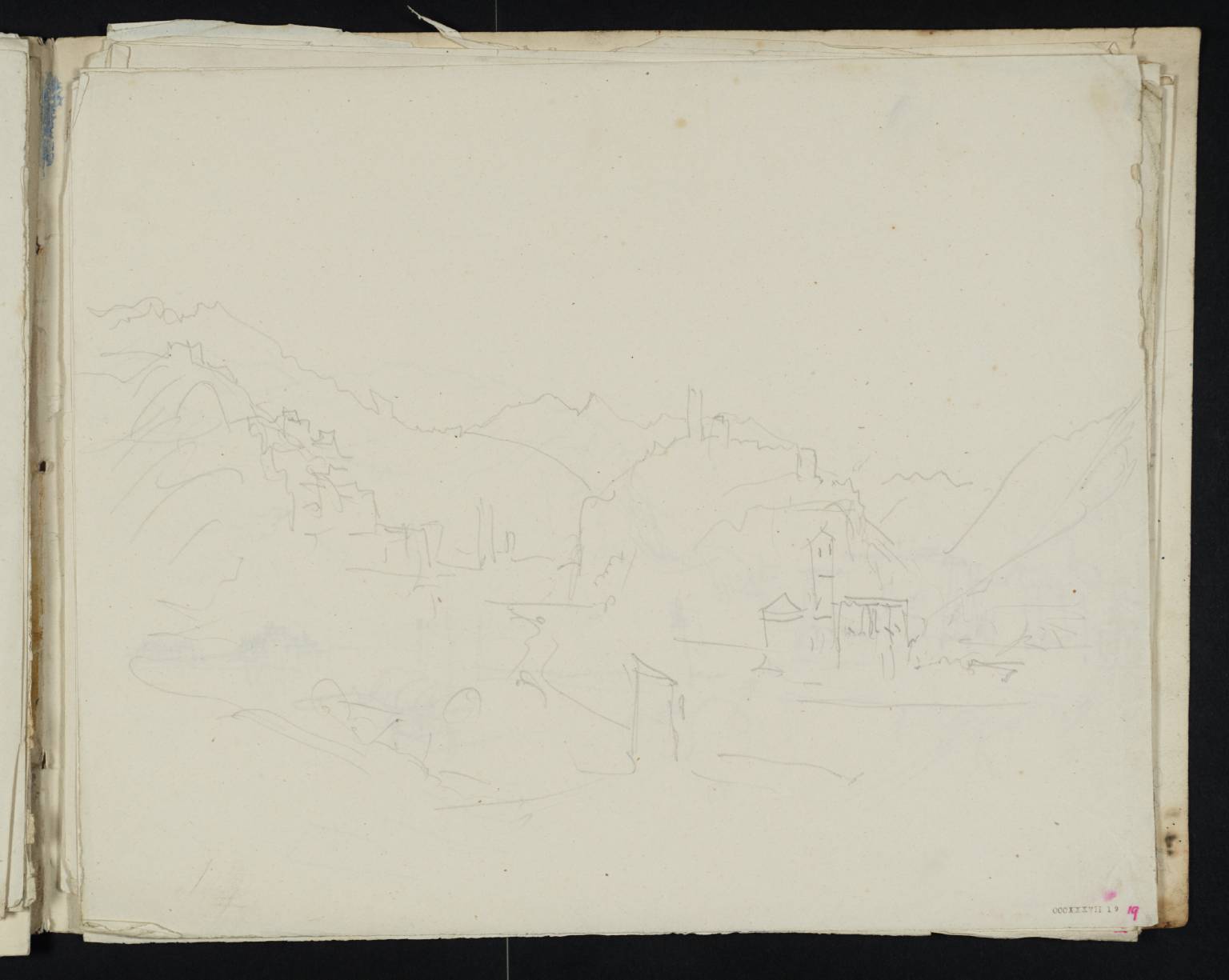 Castle on Rock in Mountain Pass