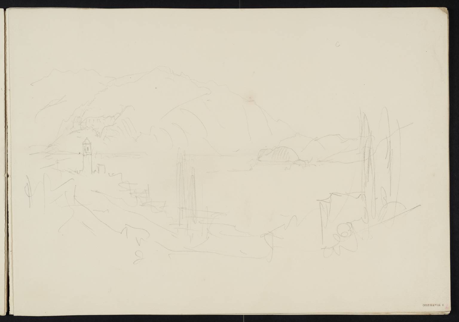 Town and Mountains beside Lake