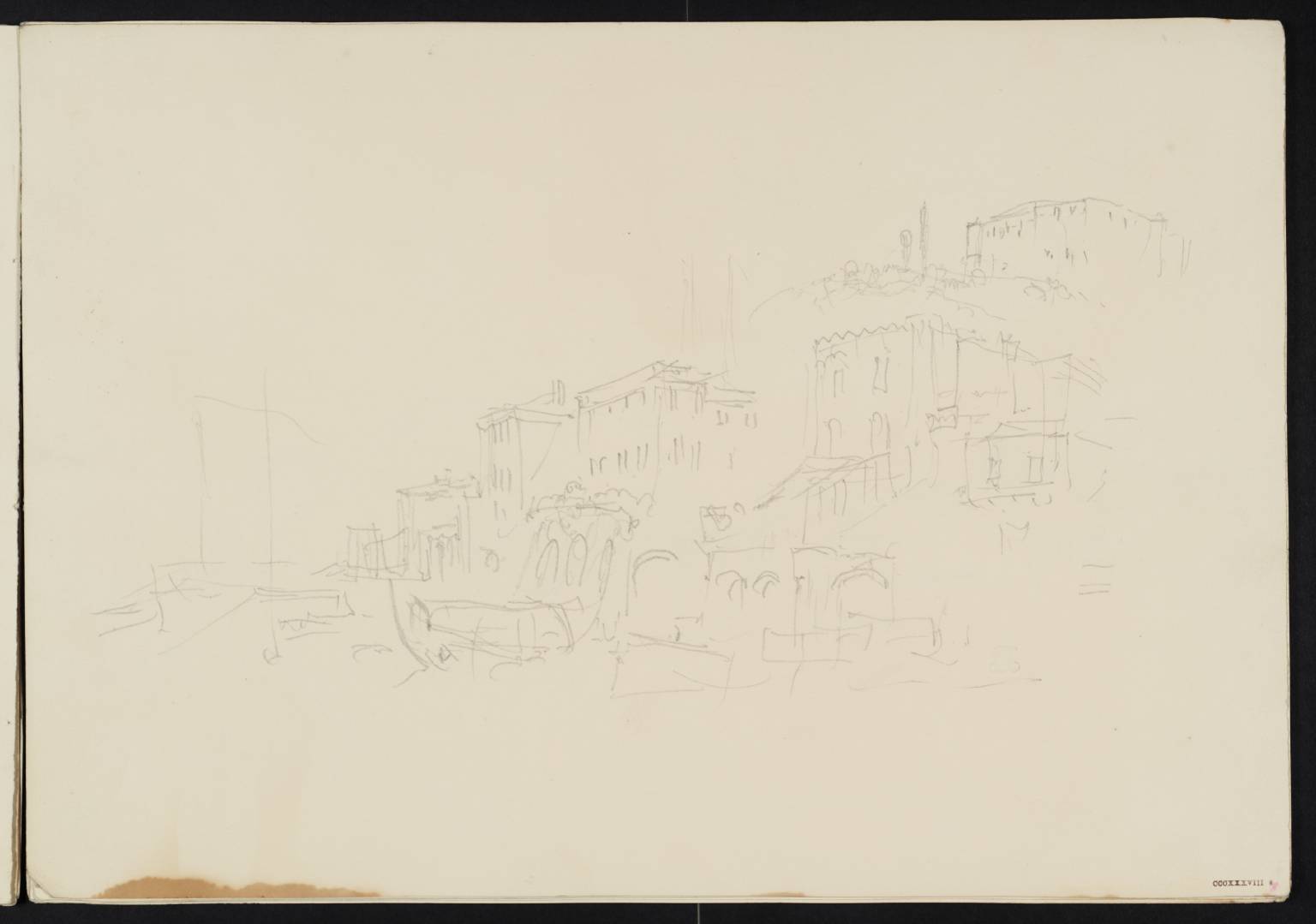 Town on Hillside, beside Lake